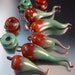Lampwork Glass "Pod" Beads-Enameled-Drops/Danglies-Organic
