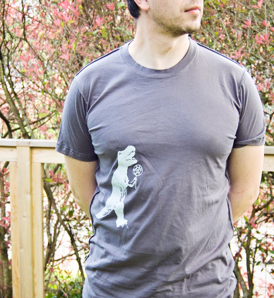 Funny T Shirt, T- Rex Shirt, Dinosaurs, Mens  Shirt, 247 team, Gray