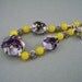 Lily Lampwork and Yellow Jade Gemstone Bracelet, BHV, SATEAM, EAS
