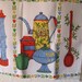 Vintage 60s 70s Eames Era Linen Tea Towel. Coffee Time.