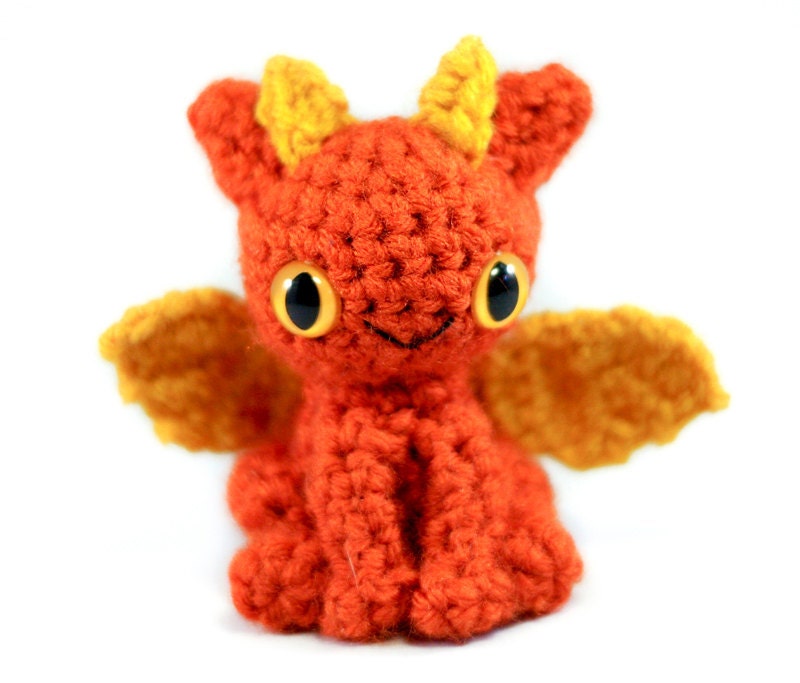 Tiny Dragon Amigurumi Plush - Copper and Gold