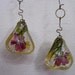 earrings - PEAR filled with flowers. jewelry with natural flowers and resin