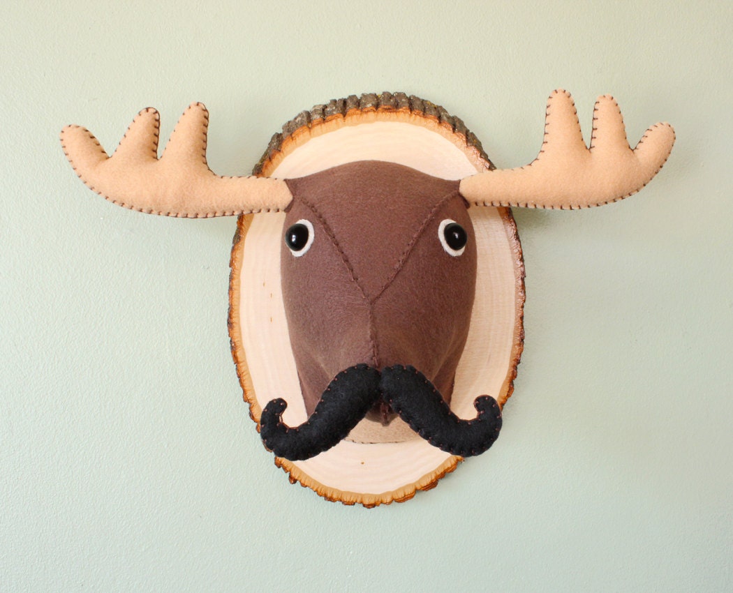 The Mighty Moose-Stachio - X-Large Size Plush Mustache Faux Taxidermy