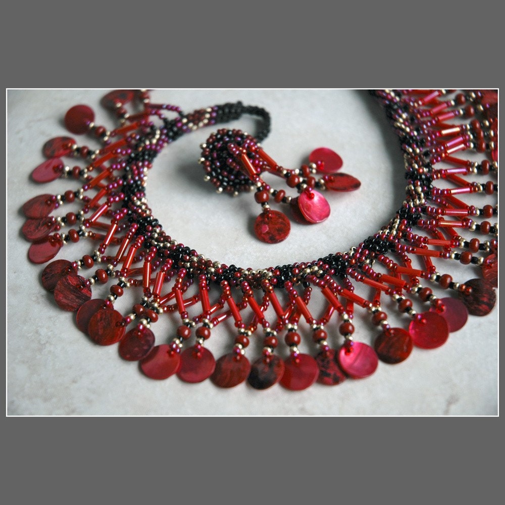 Luscious Burgundy Bangle Choker Necklace