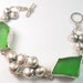 Emerald sea glass and silver Bracelet - handcrafted sterling silver jewelry design