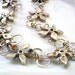 Flower necklace with stones - handmade sterling silver and gold jewelry