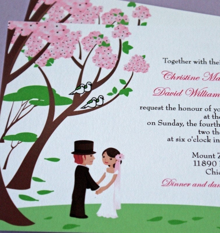 Love in the Enchanted Forest Wedding Invitation Sample