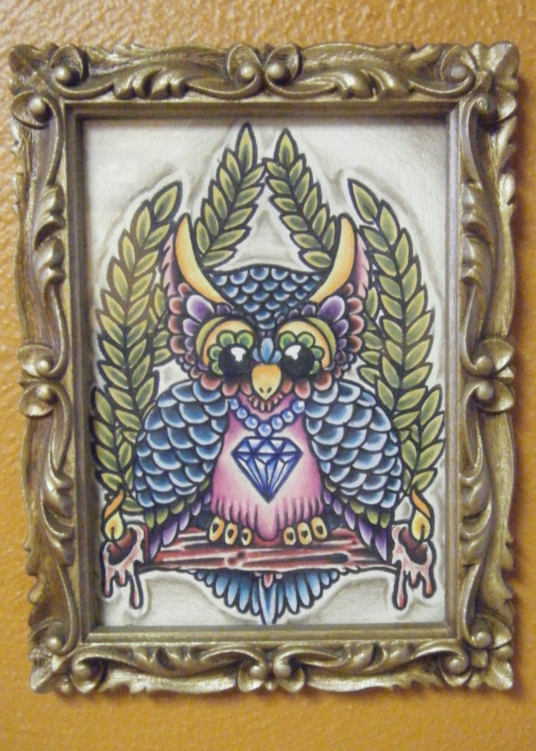 Owl on Candle 5x7 Limited