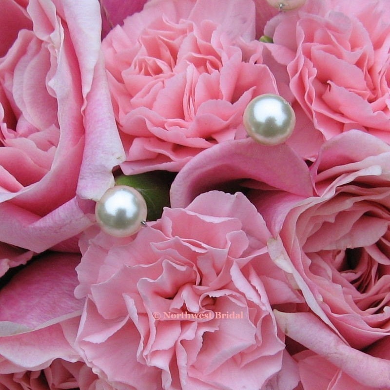 48 Wedding Bouquet Jewelry Flower Jewels Swarovski Crystal PEARLS