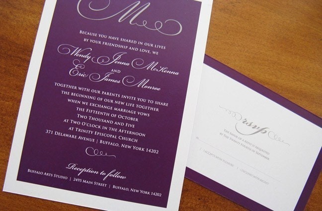 Purple and Petal Pochette Wedding Invitations sample by Design Circus