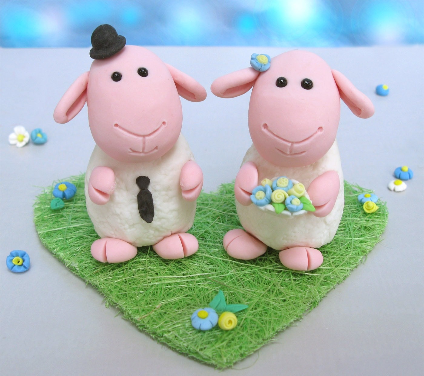 Heart shaped cake toppers wedding