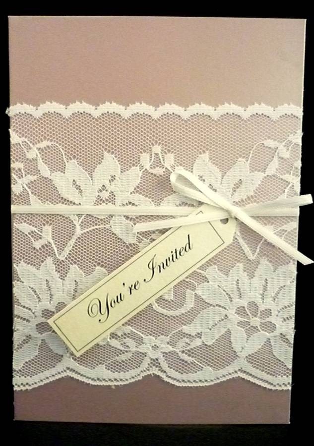 Vintage Lace Wedding Invitation with RSVP card From StunningStationery