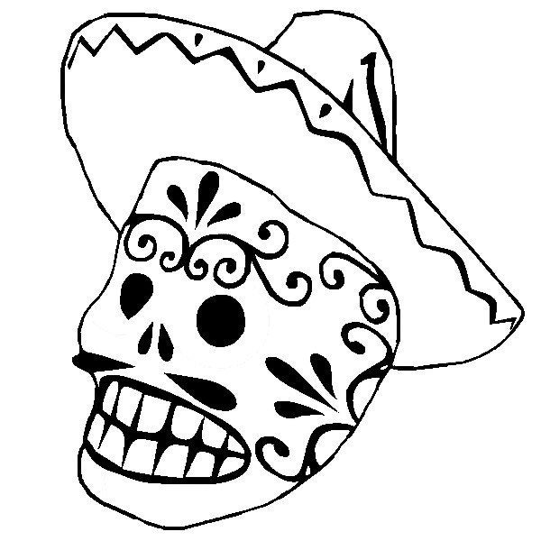 Mexican sugar skull Mounted Rubber Stamp From terbearco