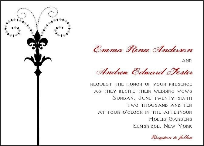 Fleur de lis Wedding Invitations From Whimsicalprints