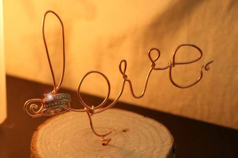 LOVE Wedding Ring Holder Table Decoration From LittleWeeShop