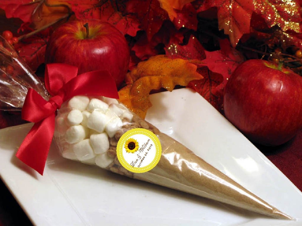 SUNFLOWER apple cider cone wedding favors for any occassion and any color