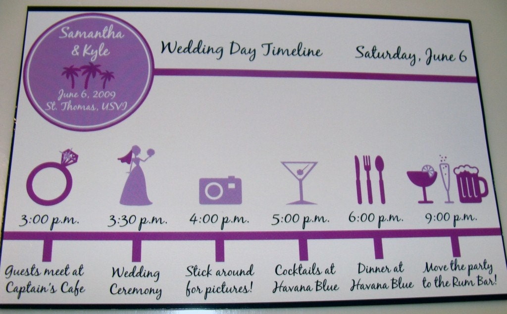 wedding day timeline card From fleurdebeedesigns