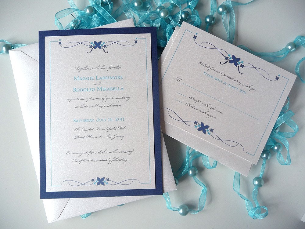 Simple Flourish Wedding Invitation From PrettyStationeryShop