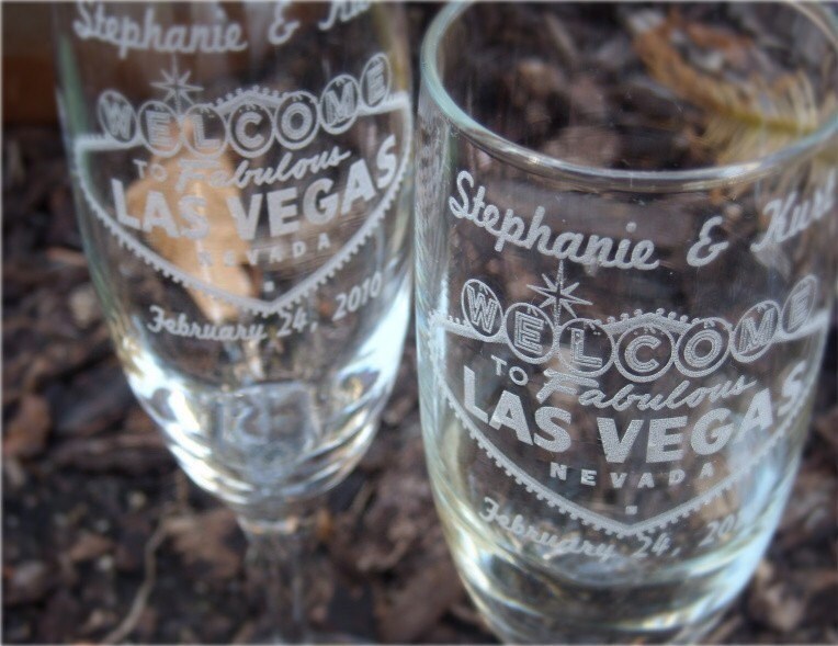 Viva Las Vegas Engraved Wedding Glass Toasting Flutes From Laserbird