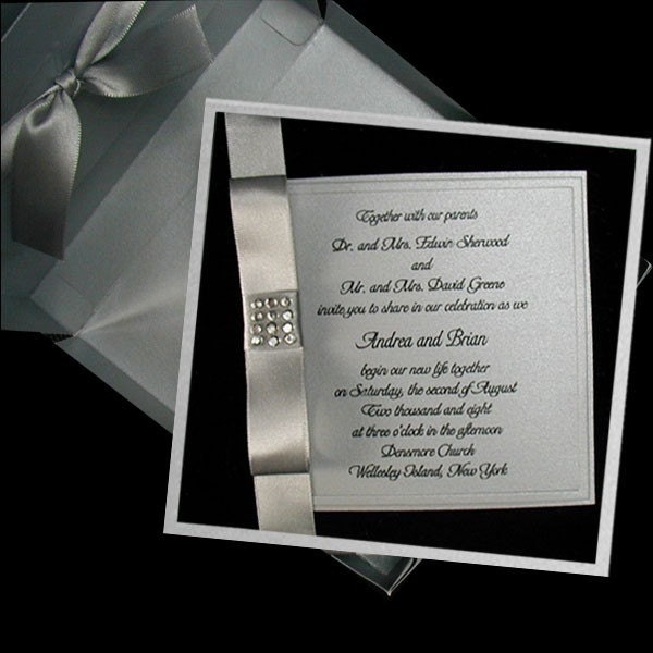 Wedding invitationsSilver and Black Boxed Couture Set of 100