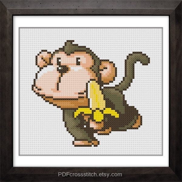 free monkey cross stitch pattern
