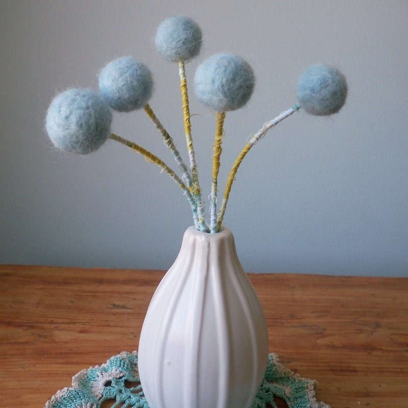 Wedding bouquet or decoration Ice blue snowball