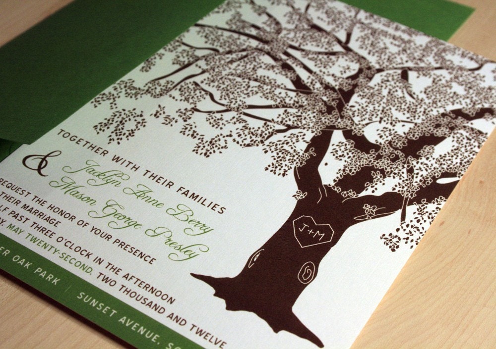 PRINTABLE Grandfather Oak Tree Wedding Invitations or Special Occasions 