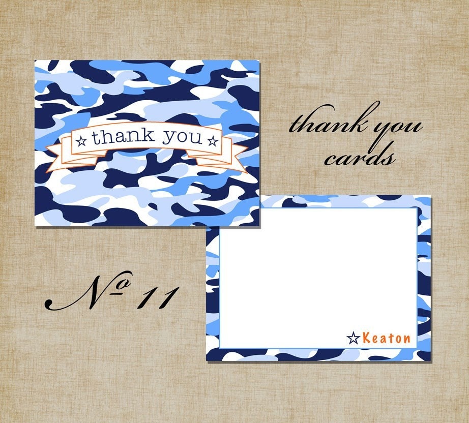 No11 Boys Camo Thank You Cards From modernmoments