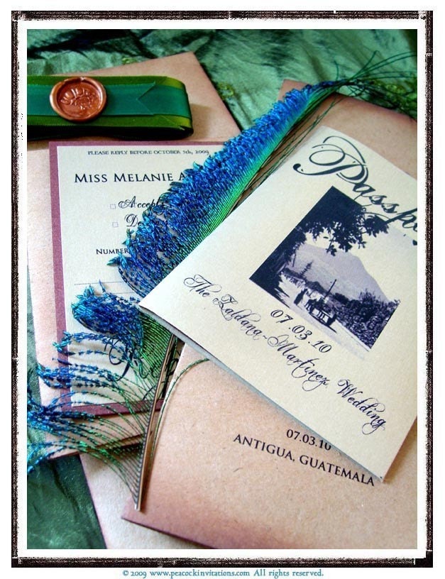 PENELOPE Vintage Colonial Travel Passport Themed Wedding Invitations in 