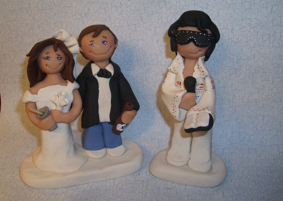 Humorous Vegas Wedding Cake Topper From gingerbabies