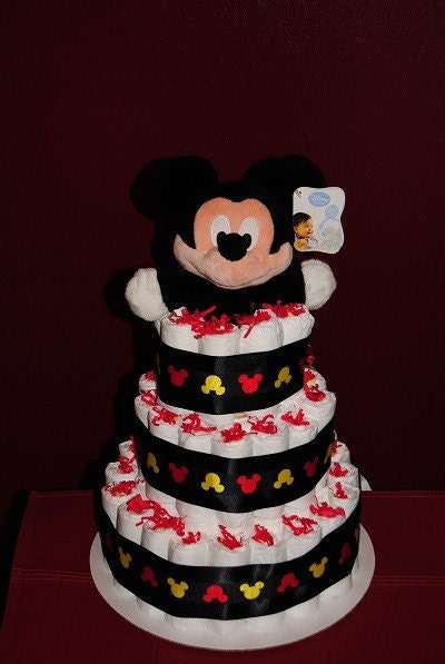 Diapers Cake on Mickey Mouse Diaper Cake By Ericajmoore On Etsy