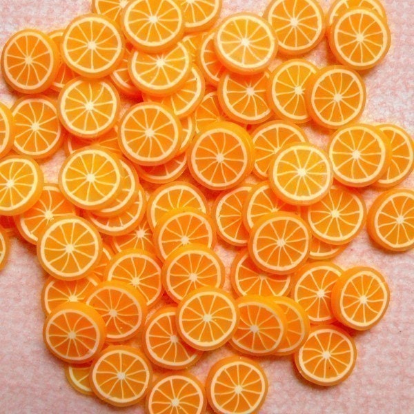 Orange Polymer Clay Cane Fruit Slices Fimo Cane Miniature Food Cake Ice 