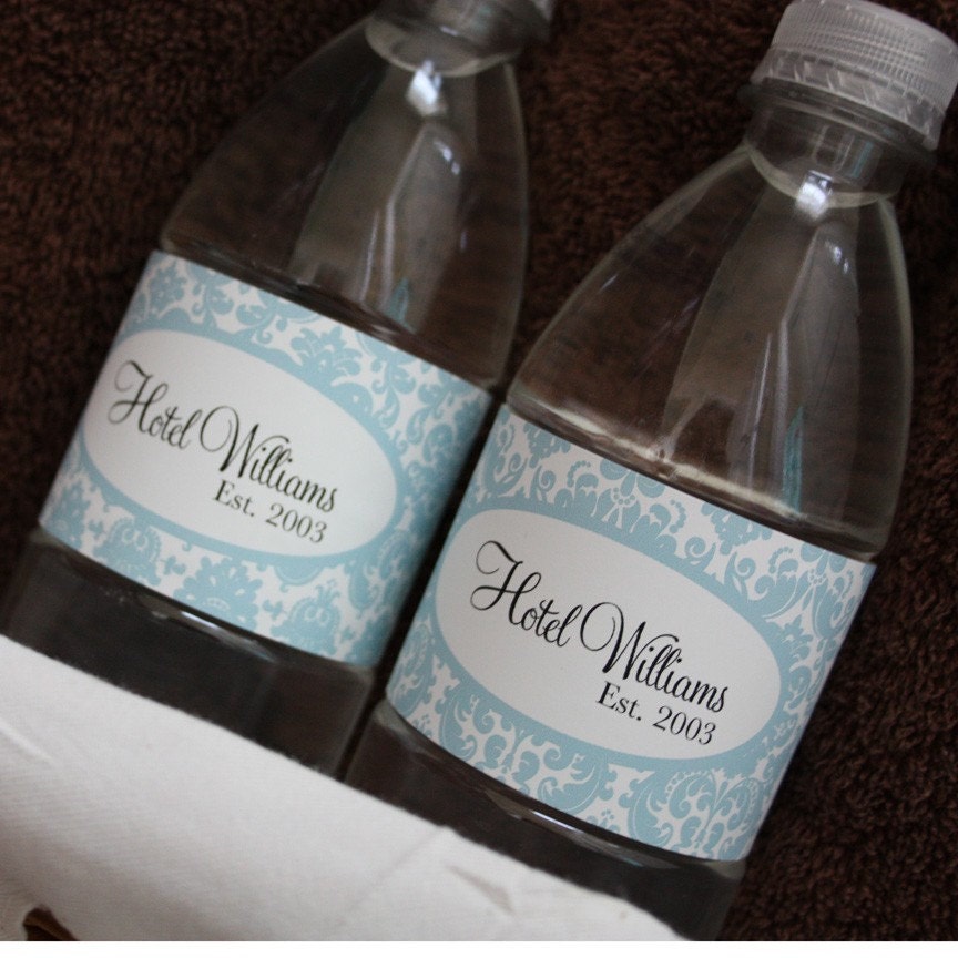Printable Personalized Water Bottle Labels for your Home or Biz