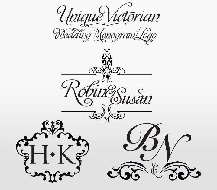 Victorian Wedding Monogram Logo Custom From aricklph