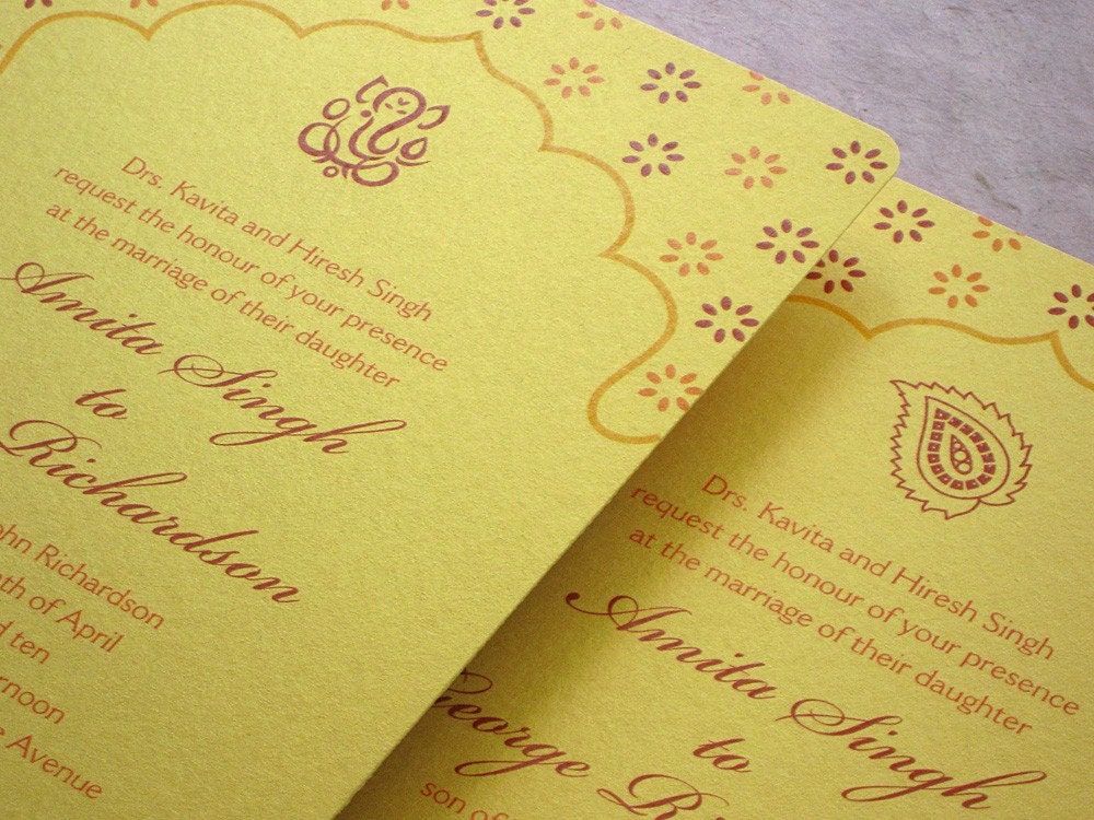 hindu wedding cards samples