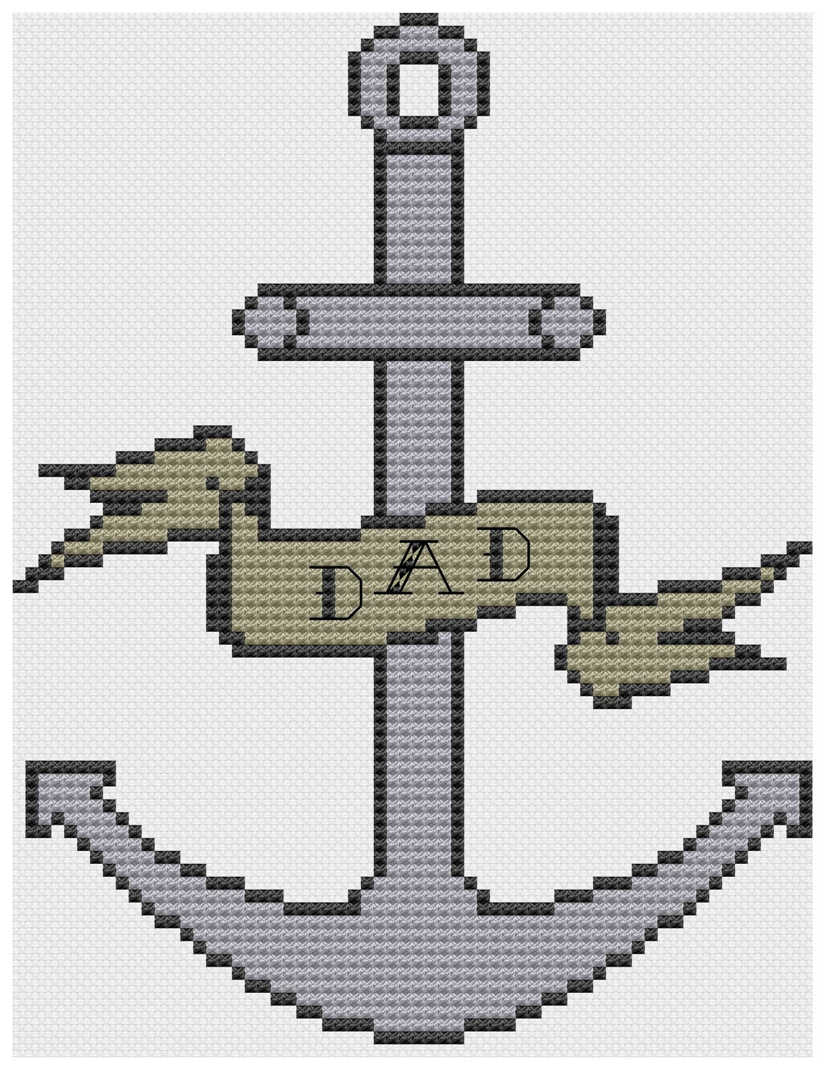 Dad Anchor with banner tattoo