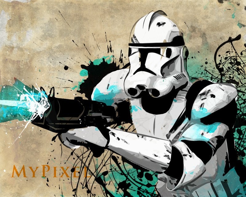 CLONE TROOPER Star Wars Pop Art illustration style Fan Art 8X10 Print