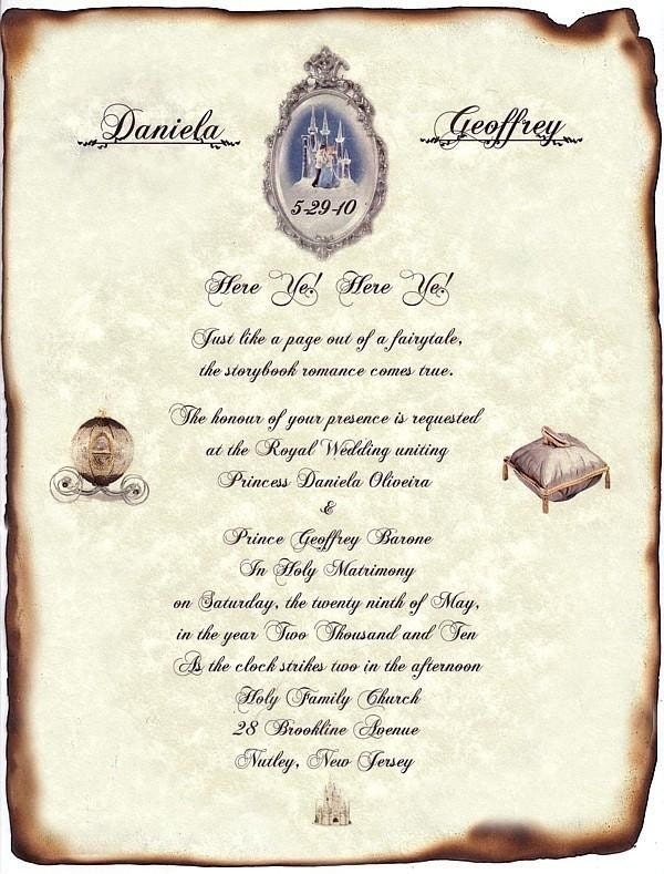 Silver FairyTale Castle Cinderella Wedding Scroll Invitations Theme qty 125