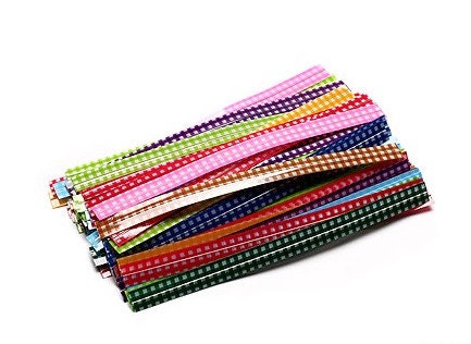 18 Colorful Gingham Check Twist Ties