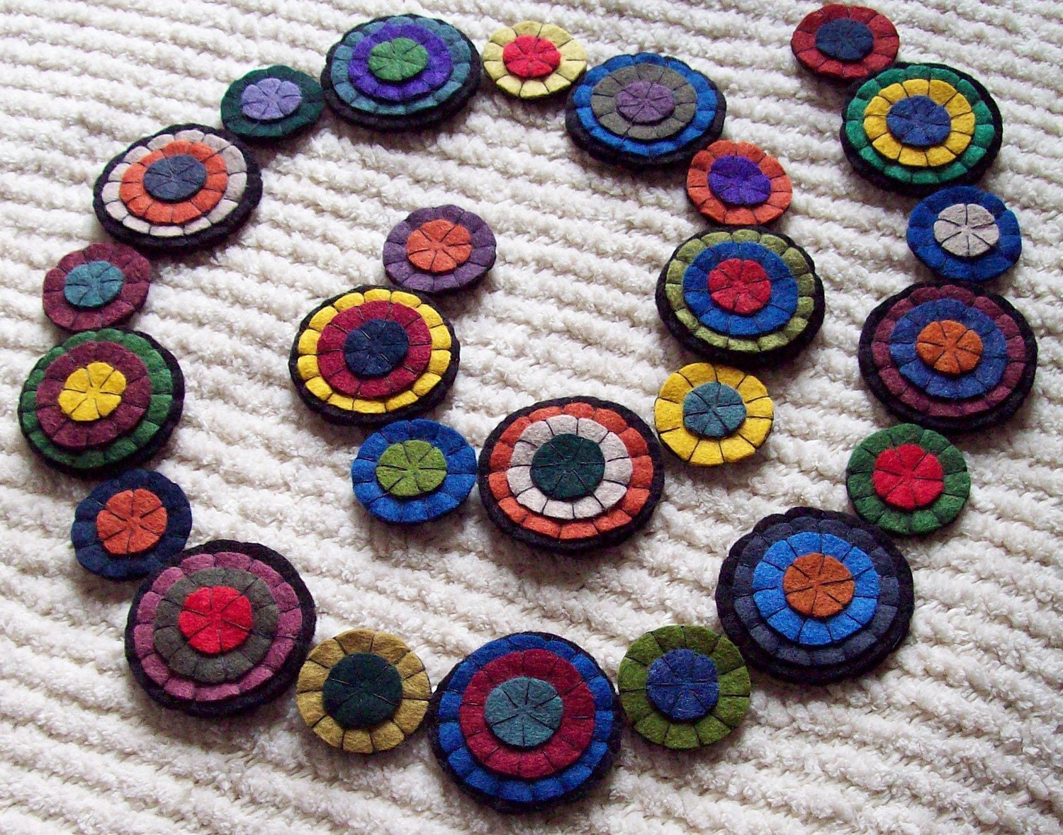 table Felted  Rug Wool Hand felt  Dyed runner wool patterns