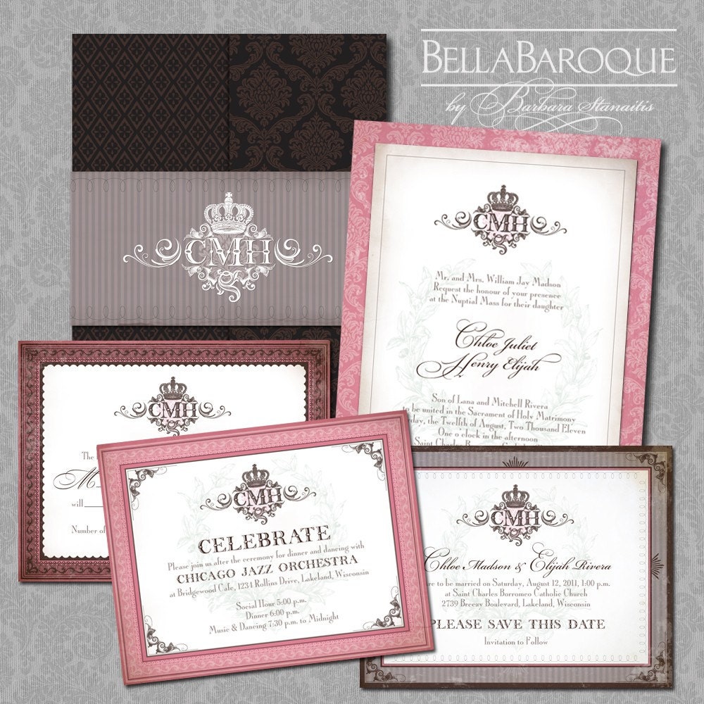 shabby chic wedding invitations