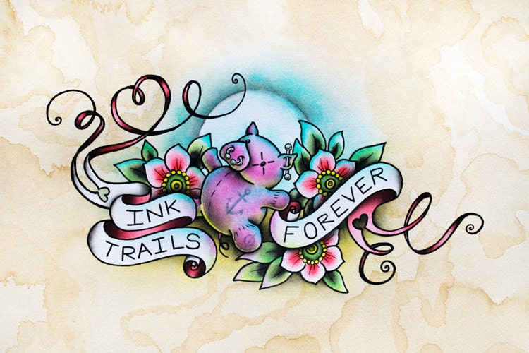 Ink Trails Forever Tattoo Flash Print From amybird