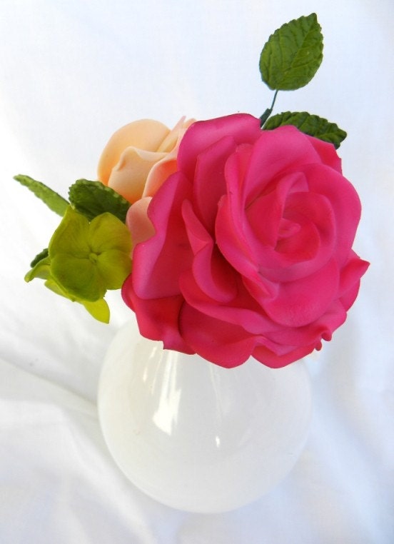 Edible Gum Paste Flower Cake Rose Wedding Cake Topper 35 in Choose Your 