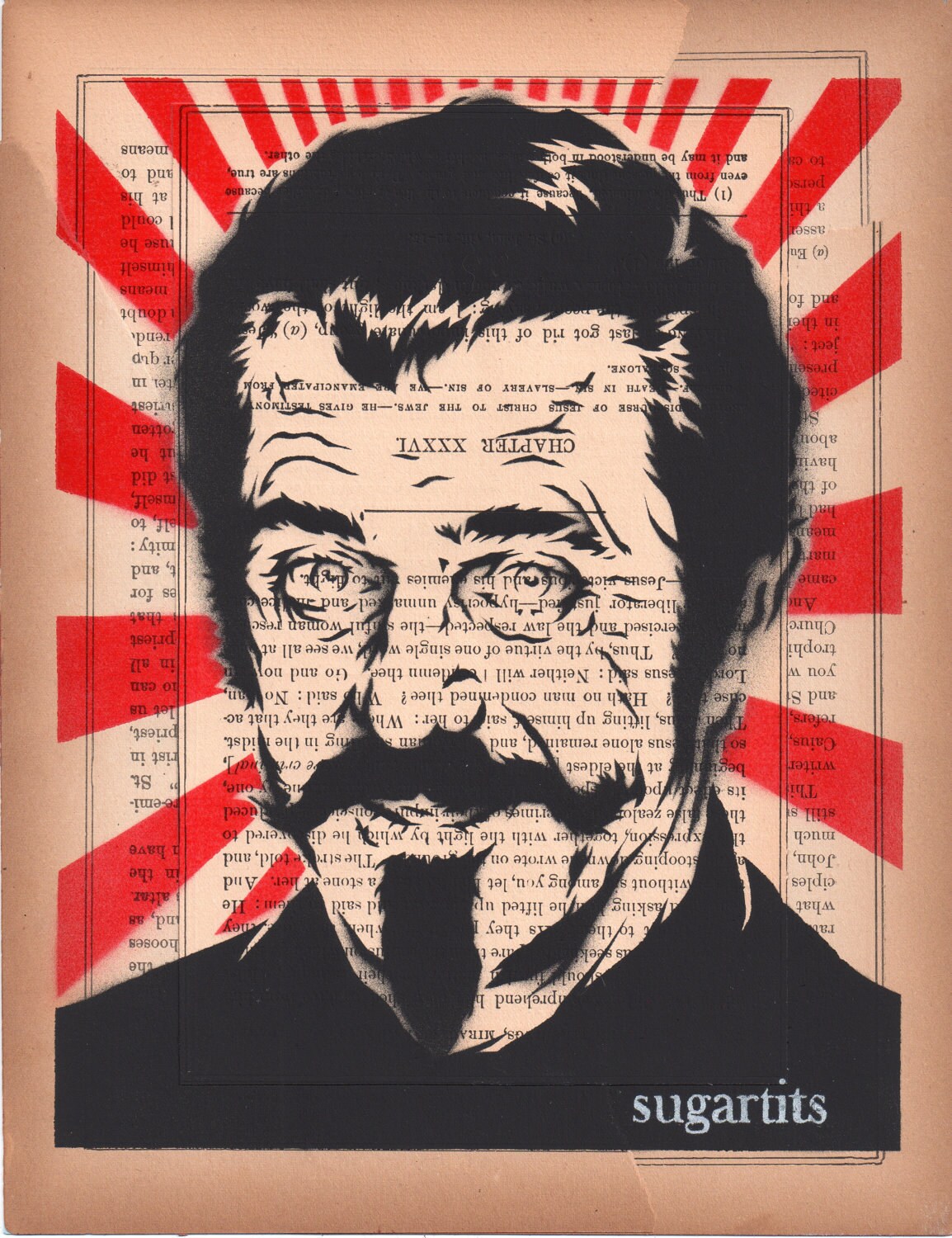 Stenciled Mel Gibson Portrait