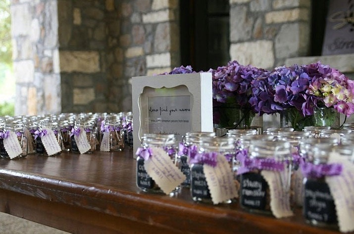 Mini Storage Jars with Chalkboard Labels Perfect for Wedding Favor 