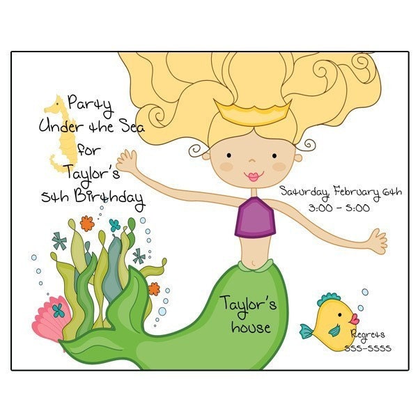 Mermaid with Hair Color Options (Blond)
