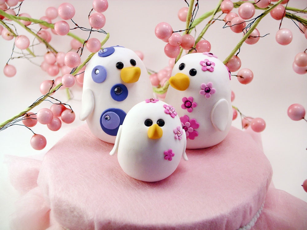 Wedding Cake Topper Family SWAROVSKI Crystal Love Bird Penguin Family 