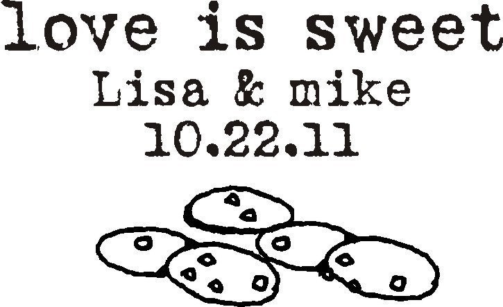 Candy or Cookies Buffet Love is sweet custom rubber stamp