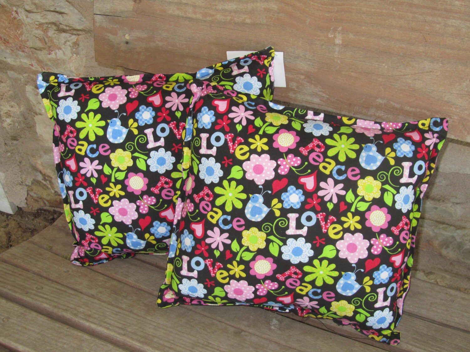Set of 2 Peace and Love Pillows