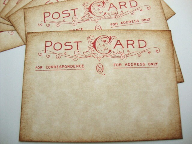 Postcard Placecards Rustic Vintage Christmas Wedding From papergirlstudios